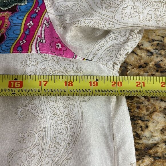 Cyrena Anthropologie Boho Paisley Floral Appliqué Tunic Top Size M - Picture 8 of 10